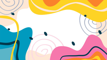 Naklejka premium Abstract colorful organic shapes and lines background.