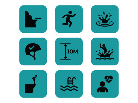 Water Sports Safety Icons Collection.