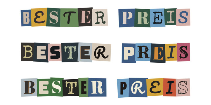 Bester Preis Schriftzug im Erpresserbrief-Stil f&uuml;r kreatives Guerilla-Marketing und Rabattaktionen