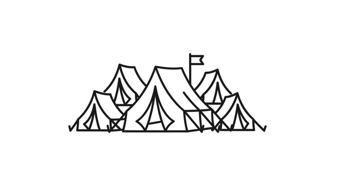 A group of camping tents outdoors.