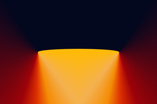 Illuminated Orange Cone: An abstract composition featuring a radiant orange cone illuminated against a dark backdrop, creating a sense of depth and mystery.
