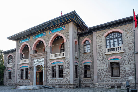 August 13, 2025, Ulus - Ankara: Exterior view of the building that housed T&uuml;rkiye's first Grand National Assembly (TBMM), which now serves as a museum. T&uuml;rkiye