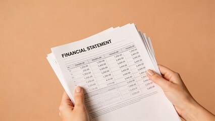 Obraz premium A person holding a stack of financial statement documents, likely reviewing their financial situation, planning for the future, or making important decisions about their money, loan, or mortgage.