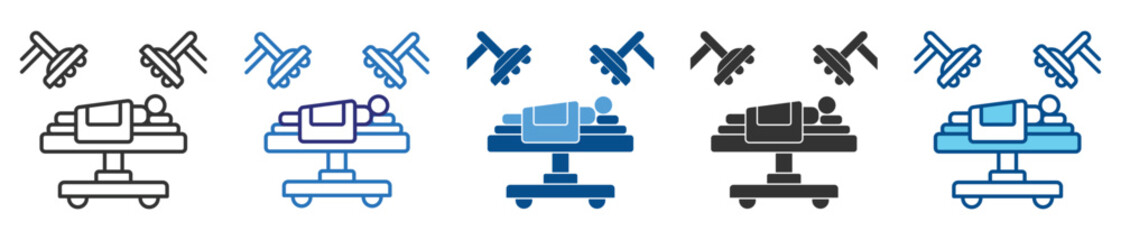 Obraz premium Surgical operation icon set in multiple style