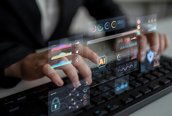 An Artificial Intelligence platform for business intelligence. The dashboard shows advanced data...