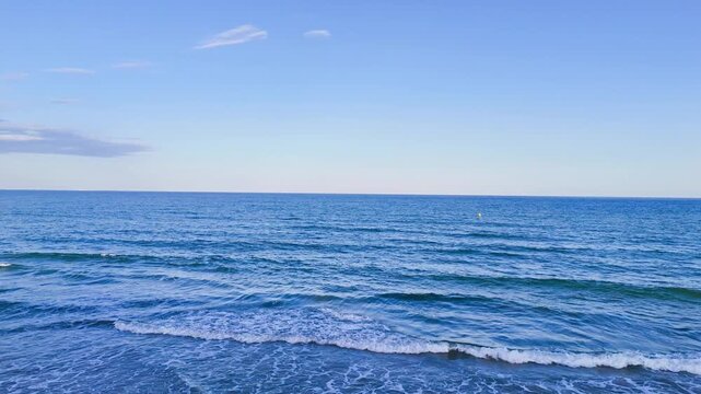sea horizon gradient sky blue design minimal summer wave water coast beach vacation travel drone aerial - Guardamar del Segura, Alicante, Spain - 2025
