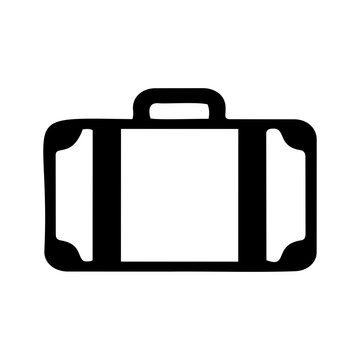 Corporate travel logistics vector icon of a hard-shell suitcase for luggage transport professional trip organization and vacation baggage handling