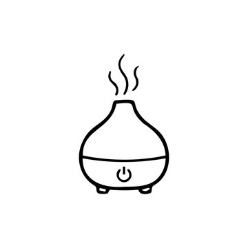 Modern electric oil diffuser vector icon for aromatherapy air purification home wellness and scent therapy relaxation