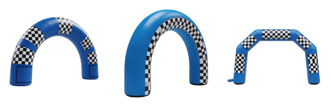 Set of Modern Blue Inflatable Event Arch PNG