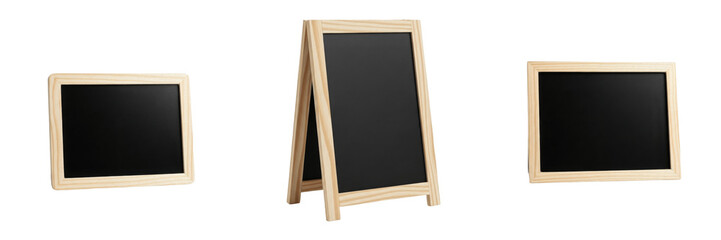 Set of Small Desktop Chalkboard Easel Isolated on White Background, PNG © KArim