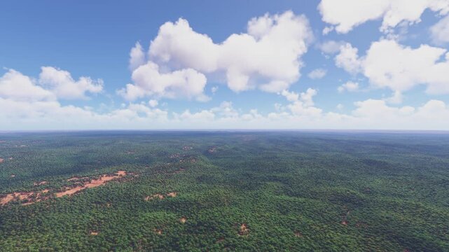 Side aerial drone view of Litchfield National Park in Northern Territory. Australia