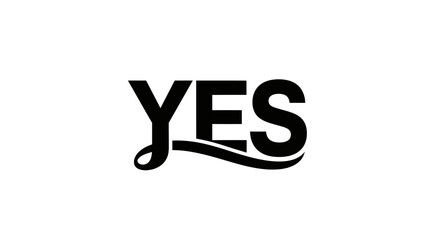 Bold YES typography with elegant script underline. © Haroh