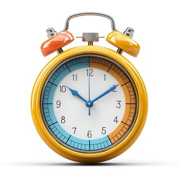 Time's Colorful Embrace: A classic alarm clock, its face a vibrant spectrum of colors, stands as a reminder of time's passage and the importance of seizing each moment.