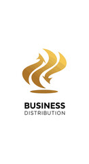 Fototapeta premium Abstract Golden Arrows Symbolizing Business Distribution and Growth.