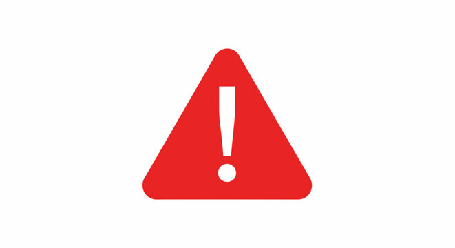 Warning triangle with an exclamation mark signifies a critical alert or a potential safety hazard.