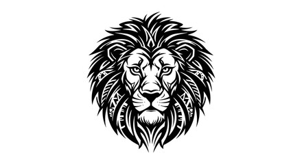 Fototapeta premium Detailed illustration of a lion head.