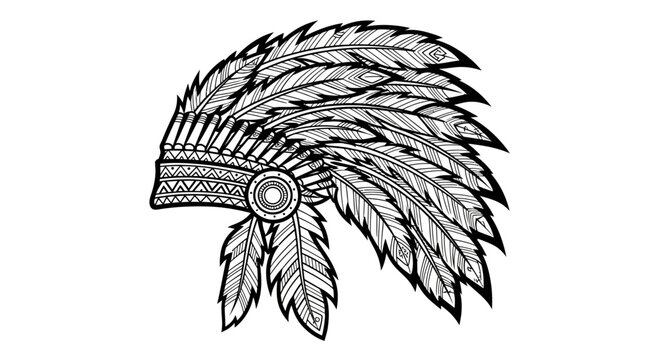 Native American Feather Headdress Headband.