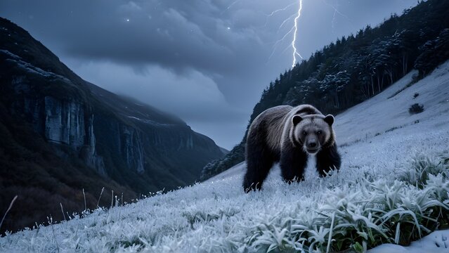 An ancient platinum toned molten coastal cliff wolverine peeking