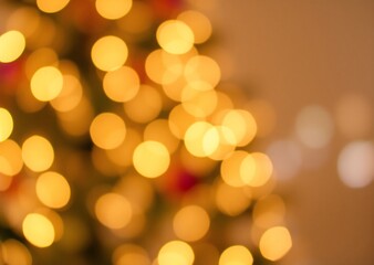Fototapeta premium Mesmerizing Christmas Tree: Golden Bokeh Dreamscape