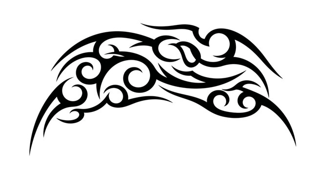 Tribal tattoo design with swirls.