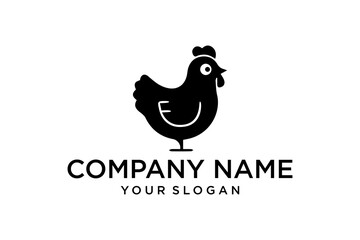 Minimalist Chicken Hen Silhouette Logo Template for Poultry Business © stockhub
