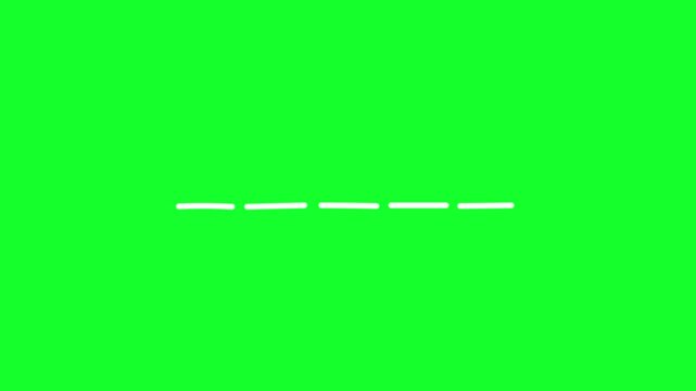 Underlined dotted line scribble graphic animation. Hand drawn dotted line. Alpha channel. Green background motion design, 4k video.