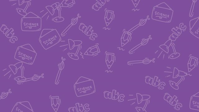 Background with purple hue  repeated white line icons, suitable for graphic design projects, presentations, web design, and social media posts.