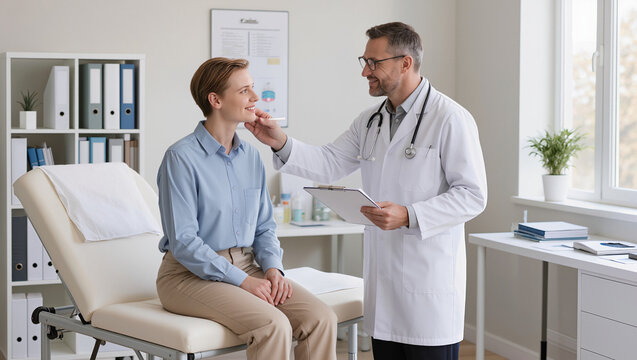 Doctor Examining Patient in Medical Office