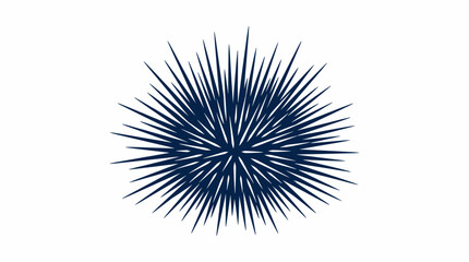 Obraz premium Abstract Spiky Starburst Radial Pattern Dark Blue Shape White Background