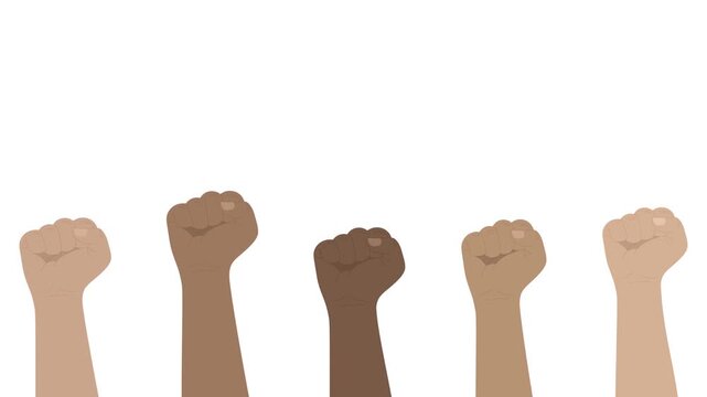 Juneteenth Raised Fists Symbolizing Black Lives Matter, Unity, and Civil Rights Protest