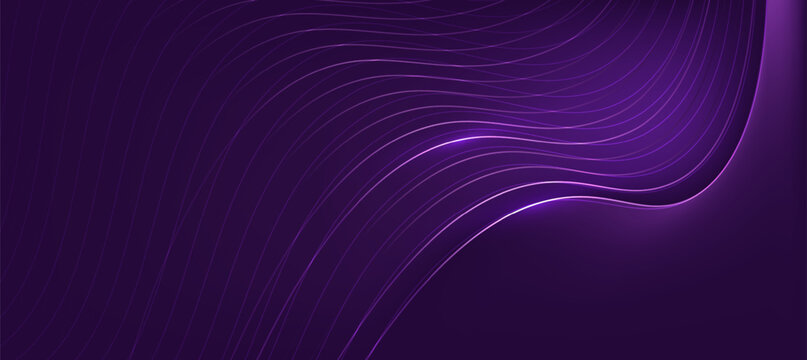 Purple neon lines on black gradient background. tech product presentations