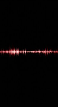 Abstract visualization of a digital audio signal displayed on a dark interface, featuring a prominent, unnerving flatlined gap symbolizing silence or lost data, screen, flatline, frequency