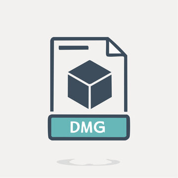 DMG File Icon with 3D Cube Symbol