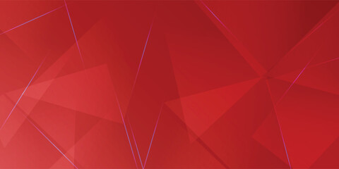 Obraz premium Abstract Red Geometric Background with Sharp Purple Light Streaks and Layered Triangles