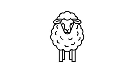 Minimalist Sheep Line Art Icon Illustration © Iwak