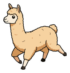 Fototapeta premium Running alpaca dynamic isometric vector illustration. Generative AI