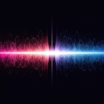 Flowing abstract energy field background depicting dynamic sound waves and frequency modulation in vibrant digital patterns, network, oscillation, flow
