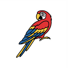 Fototapeta premium simple clean cute illustration vector of parrots bird,