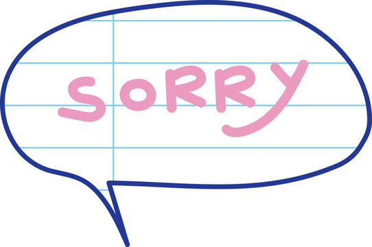 사과 말풍선 sorry