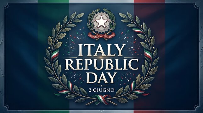 A set of professional graphic design templates and banners for Italy Republic Day (Festa della Repubblica) featuring the Italian flag colors (green, white, and red), patriotic elements, and elegant ty