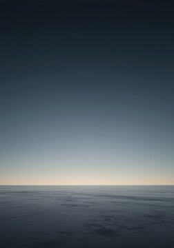 A minimalist, expansive background showing a seamless horizon stretching infinitely into the distance under clear lighting conditions, serene, vanishing, outdoor