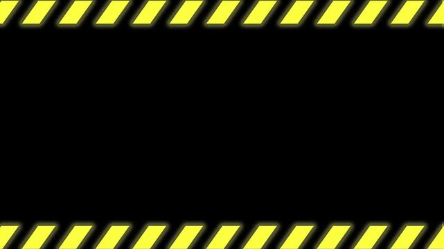 Video footage with a yellow and black overlay to indicate emergency or danger. Danger alert.