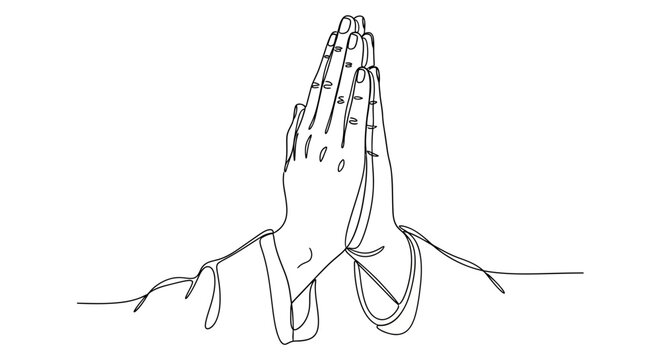 Hands together in prayer gesture.