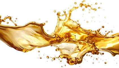 Obraz premium Amber Liquid Splash Dynamic Flowing Abstract Wave Liquid Droplets
