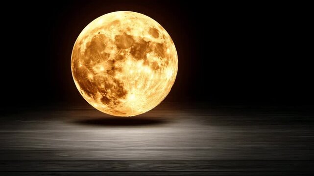 Bright full moon shines against a dark background at night creating a striking scene and captivating view for onlookers