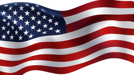 Fototapeta premium The American flag waving proudly against a black background