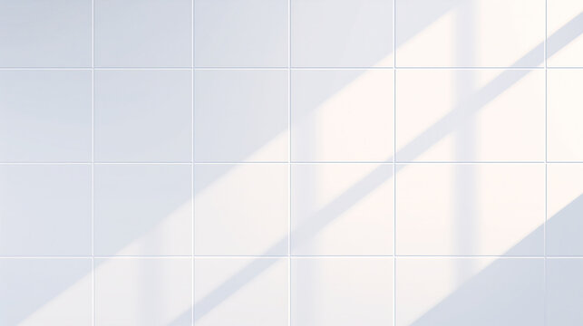 Minimal Tile Background with Soft Natural Light and Shadow Clean Copy Space,自然光の影が差し込むミニマルなタイル背景 シンプルで清潔感のあるコピースペース