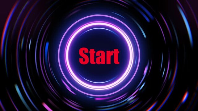 Cinematic motion graphic displaying a neon pulsating circle urging action with dynamic text overlays