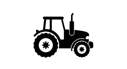 Obraz premium Vector illustration of black silhouette of a farm tractor icon on a transparent background