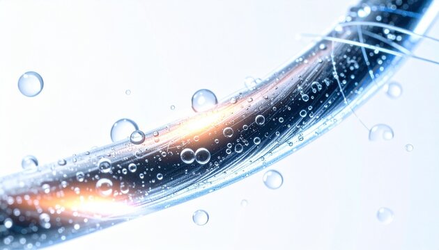 水分を閉じ込めるヘアケア成分 髪の保湿と補修を描いた浸透イメージ ジェネレーティブAI